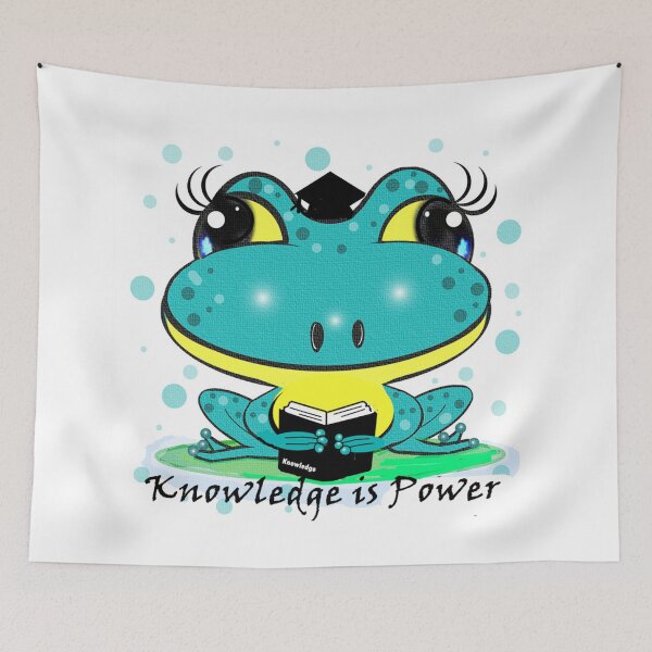 Aperçu de l'œuvre Clever Frog – La connaissance est un pouvoir créée et vendue par Shirley cute art .
