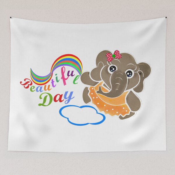 Item preview, Happy elephant enjoying a beautiful day designed and sold by Shirley cute art .
