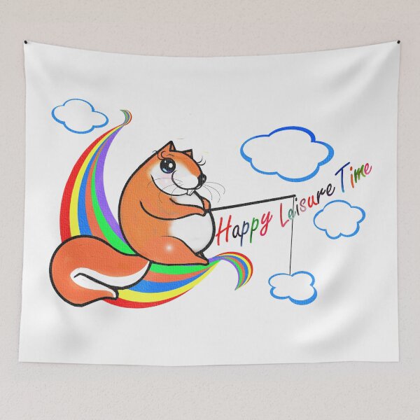 Item preview, Cute Squirrel enjoying happy leisure time  designed and sold by Shirley cute art .