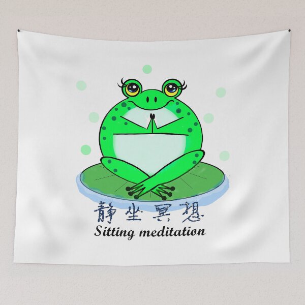 Item preview, Frog sitting meditation  designed and sold by Shirley cute art .