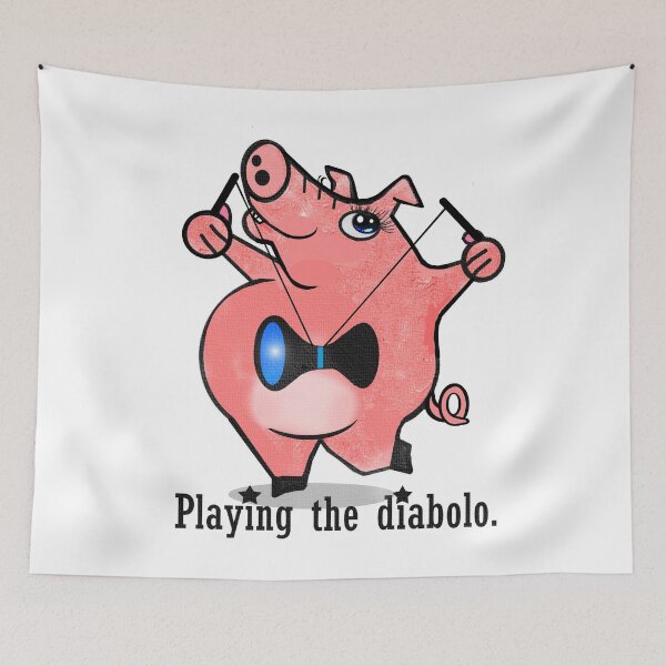 Item preview, Cute pig playing the diabolo  designed and sold by Shirley cute art .