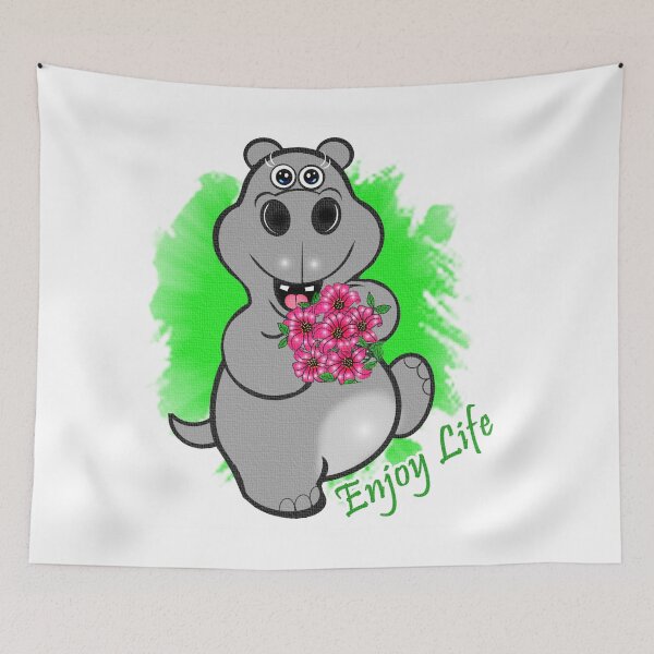 Item preview, Hippo enjoying life  designed and sold by Shirley cute art .