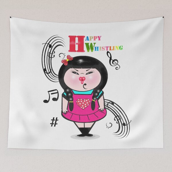 Item preview, Girl happy whistling  designed and sold by Shirley cute art .