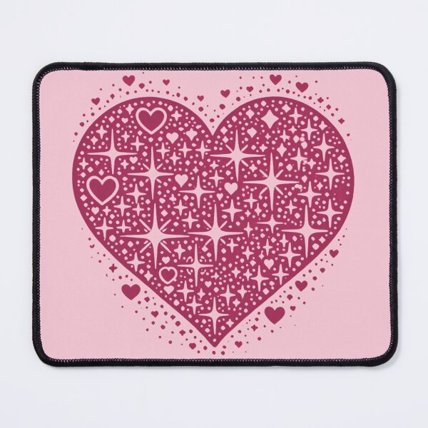 Item preview, Sparkling Heartburst Design (Dark Pink on Light Pink) designed and sold by LyssasMindArt.