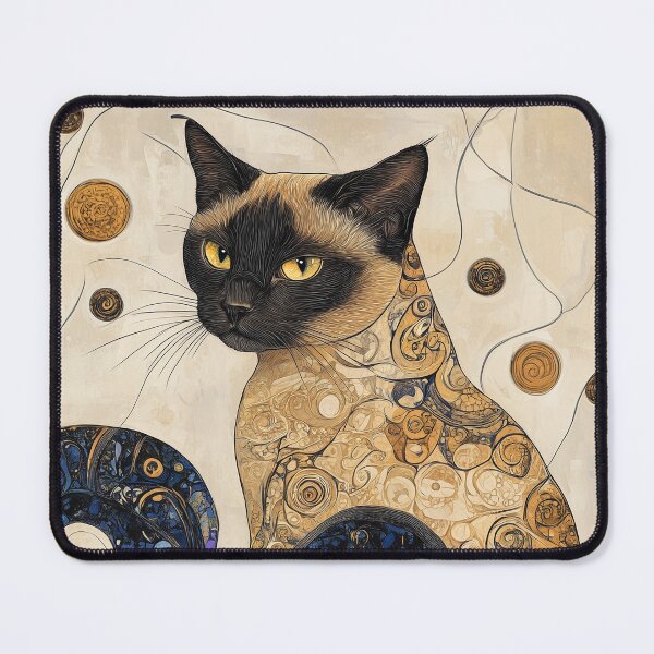 Item preview, Whimsical Klimt Balinese Cat Portrait designed and sold by peterlawrence13.