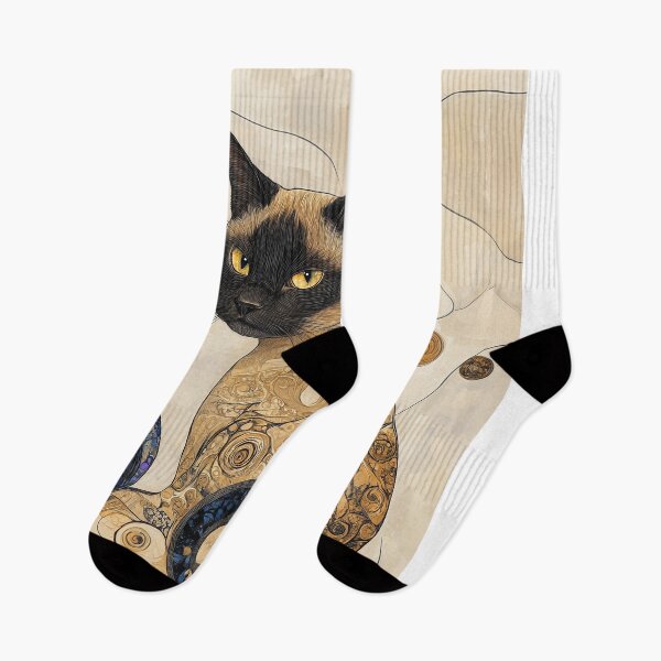 Item preview, Whimsical Klimt Balinese Cat Portrait designed and sold by peterlawrence13.