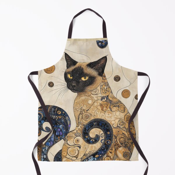 Item preview, Whimsical Klimt Balinese Cat Portrait designed and sold by peterlawrence13.
