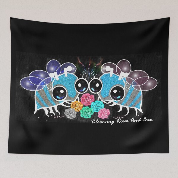 Item preview, Blooming Roses and Blue bees  designed and sold by Shirley cute art .
