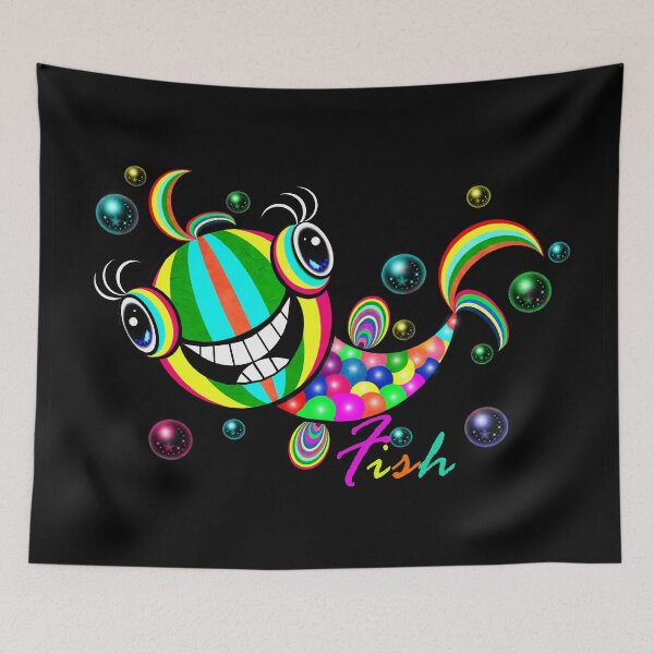 Item preview, Happy fish in a cascade of colors designed and sold by Shirley cute art .