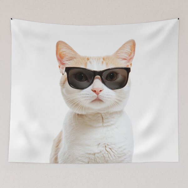 Item preview, Funny cool Turkish Van Cat wearing sunglasses designed and sold by LazyOwlStore.