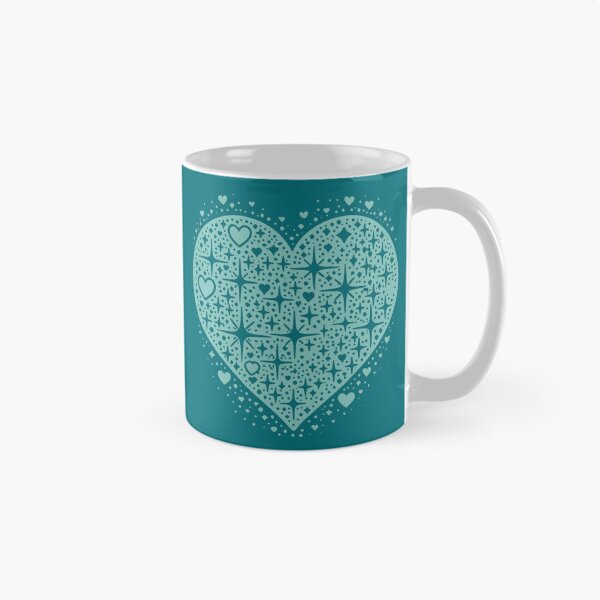 Item preview, Sparkling Heartburst Design (Light Cyan on Dark) designed and sold by LyssasMindArt.
