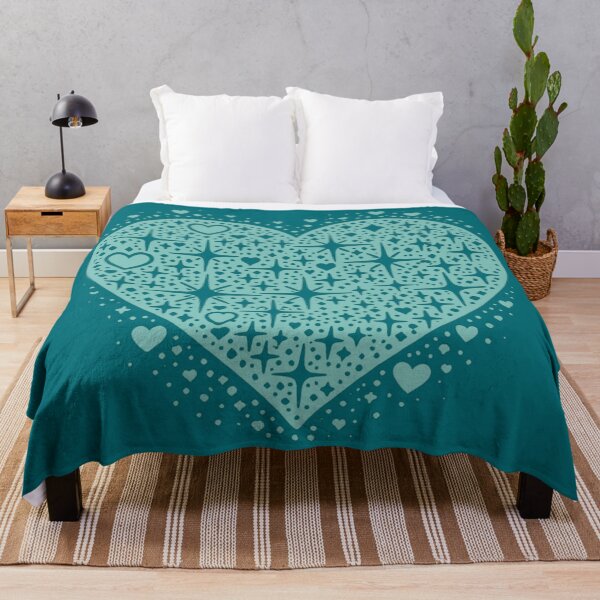 Item preview, Sparkling Heartburst Design (Light Cyan on Dark) designed and sold by LyssasMindArt.