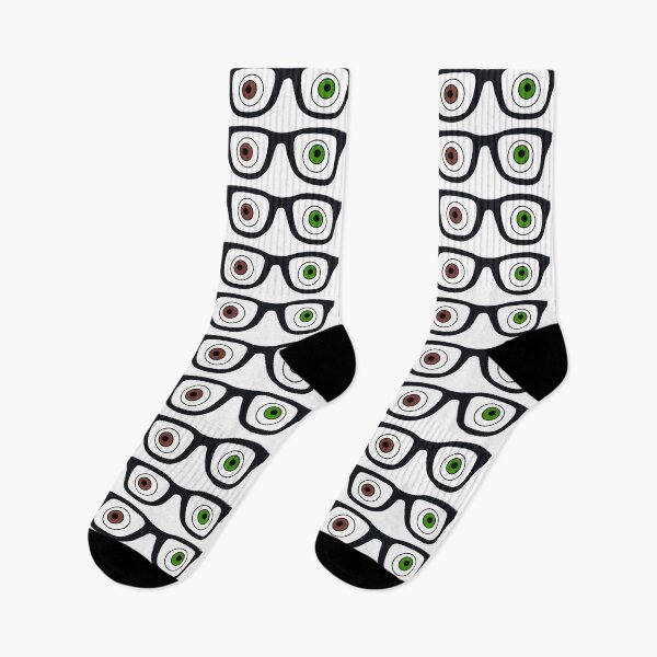 Item preview, Black Framed Glasses with Green and Brown Cockeyed designed and sold by AASparksDesigns.
