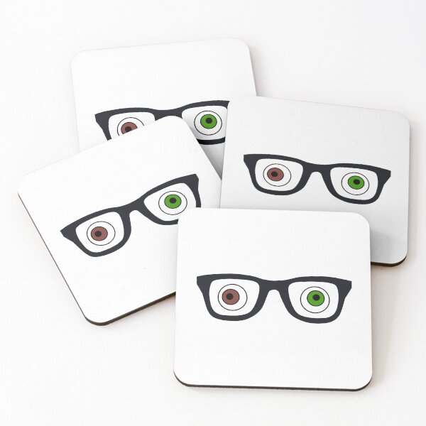 Item preview, Black Framed Glasses with Green and Brown Cockeyed designed and sold by AASparksDesigns.