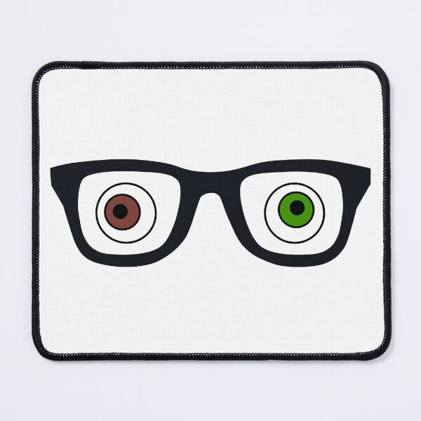 Item preview, Black Framed Glasses with Green and Brown Cockeyed designed and sold by AASparksDesigns.
