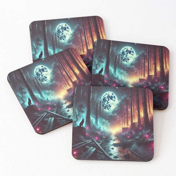 Item preview, AI generated moonlit forest, dystopian fantasy designed and sold by AI-this-is-AI.