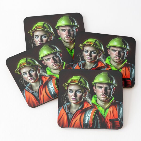 Item preview, Male and Female Construction Workers Art designed and sold by Artbyminga.