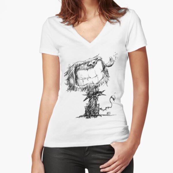 Scruffy Dog Fitted V-Neck T-Shirt