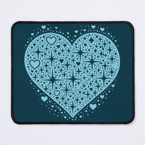 Item preview, Sparkling Heartburst Design (Light Blue on Dark) designed and sold by LyssasMindArt.