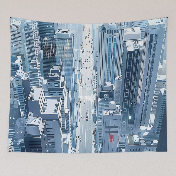 Item preview, Futuristic Metropolis A D Rendered Aerial Perspective designed and sold by CheerForGoods.