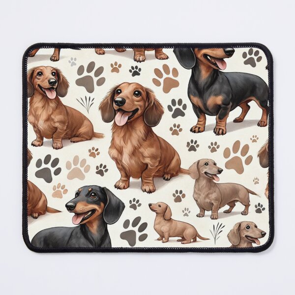 Item preview, Happy Dachshund Pattern designed and sold by KittyKatto.