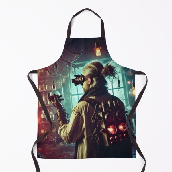 Item preview, AI generated mad scientist in his workshop, dystopian fantasy designed and sold by AI-this-is-AI.