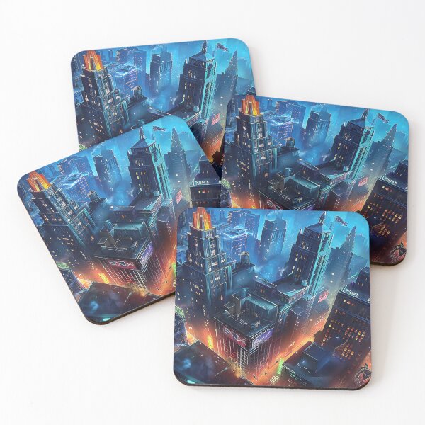 Item preview, Harmonious Coexistence A Vivid Birds Eye Perspective of a Futuristic Urban designed and sold by CheerForGoods.