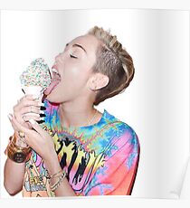 miley cyrus ice cream cone Poster