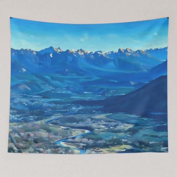 Artikelvorschau, Kaskadengebirge Flusstal (Impressionistisch) entworfen und verkauft von flyscenicair.