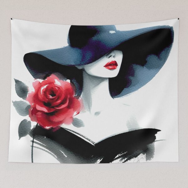 Item preview, Woman with Red Rose designed and sold by MidaArt.