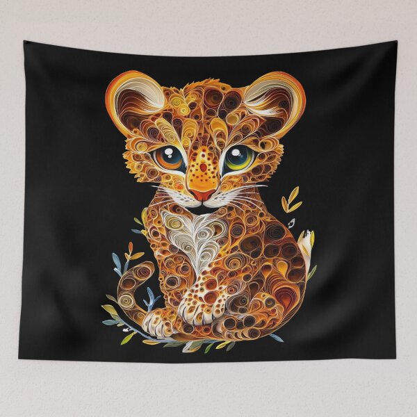 Item preview, Cute Quilled Paper Leopard designed and sold by PrintsByFrank.