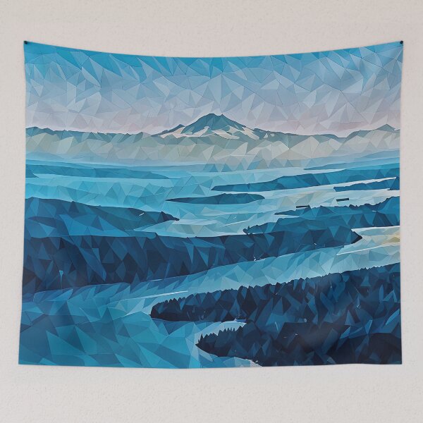 Item preview, Mount Rainier from Puget Sound (Poly Art) designed and sold by flyscenicair.