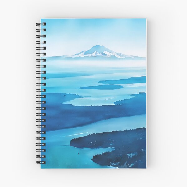 Artikelvorschau, Mount Rainier vom Puget Sound aus (Aquarell) entworfen und verkauft von flyscenicair.
