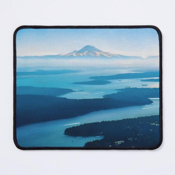 Artikelvorschau, Mount Rainier vom Puget Sound aus (Ölgemälde) entworfen und verkauft von flyscenicair.