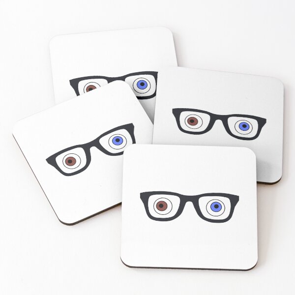 Item preview, Black Framed Glasses with Blue and Brown Cockeyed designed and sold by AASparksDesigns.