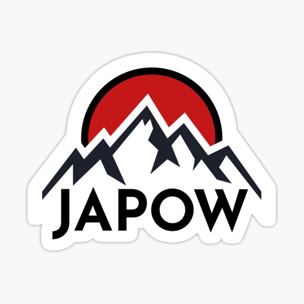 Item preview, JAPOW Japan Powder Snow Snowboard Sticker - Black designed and sold by PawaPotto.