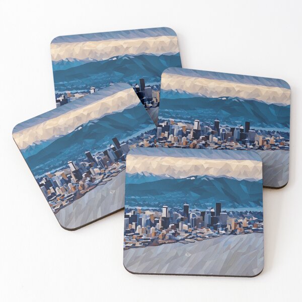 Item preview, Seattle Washington City Skyline (Poly Art) designed and sold by flyscenicair.