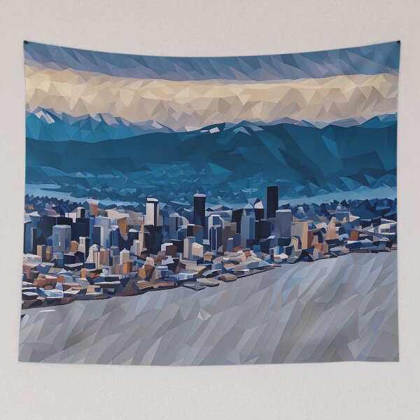 Item preview, Seattle Washington City Skyline (Poly Art) designed and sold by flyscenicair.