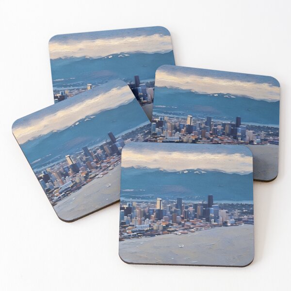 Item preview, Seattle Washington City Skyline (Oil Panting) designed and sold by flyscenicair.
