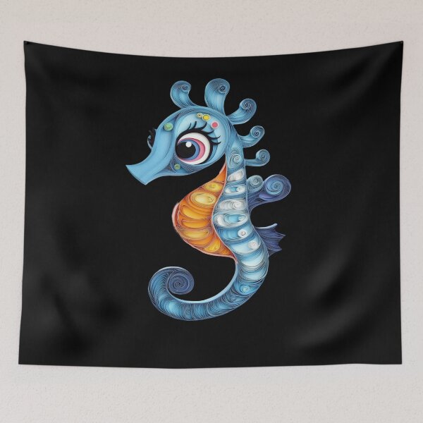 Item preview, Cute Quilled Paper Seahorse designed and sold by PrintsByFrank.