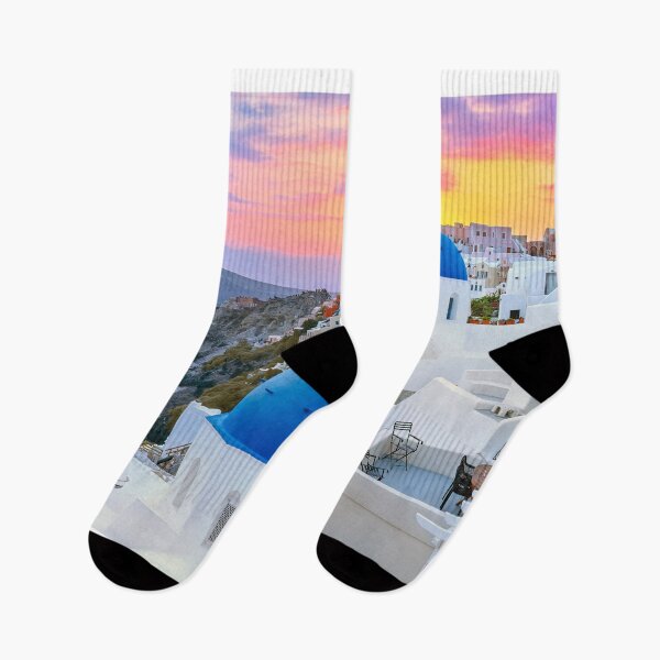 Item preview, Santorini - Greece Blue Domes White Stunning Sunset designed and sold by Adam Gormley.