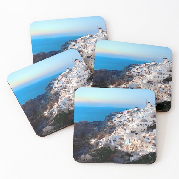 Item preview, Santorini Greece White Villas Night View of Oia designed and sold by Adam Gormley.