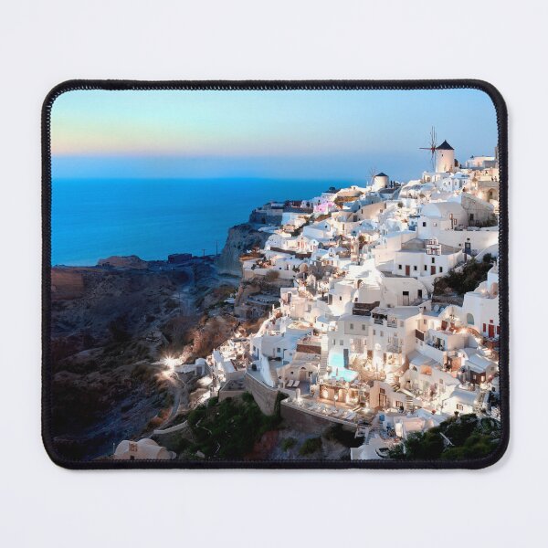 Item preview, Santorini Greece White Villas Night View of Oia designed and sold by Adam Gormley.