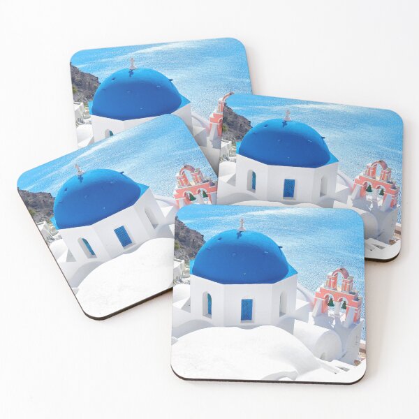 Item preview, Santorini Greece - Blue Domes Sunny Day Looking Down designed and sold by Adam Gormley.