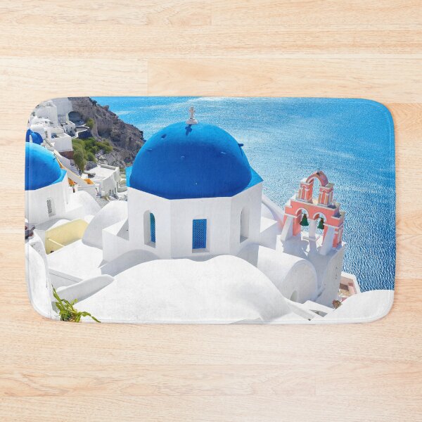 Item preview, Santorini Greece - Blue Domes Sunny Day Looking Down designed and sold by Adam Gormley.