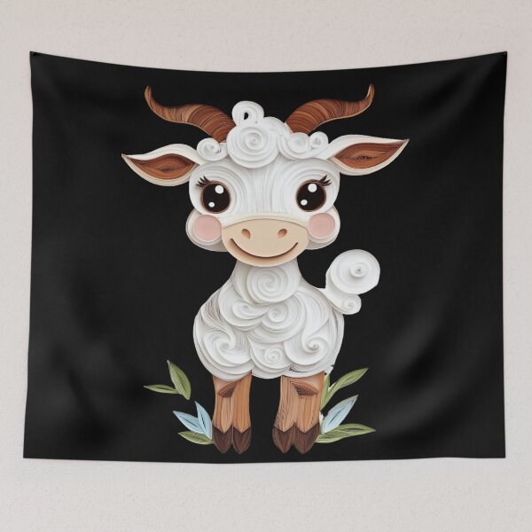 Item preview, Cute Quilled Paper Goat designed and sold by PrintsByFrank.