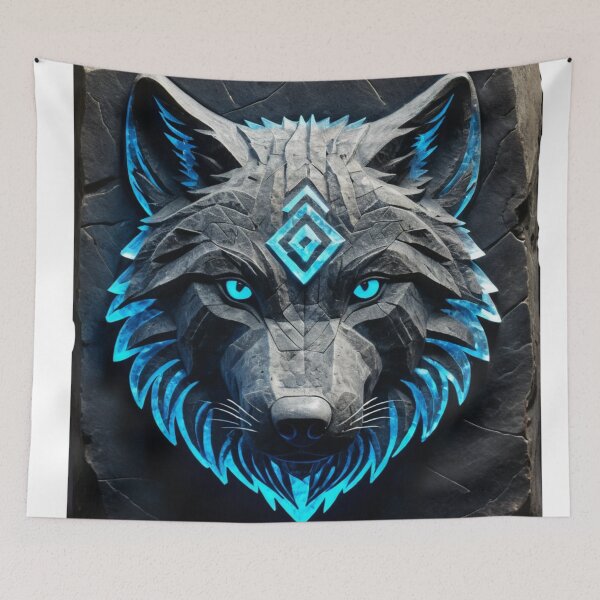 Item preview, Rune Etched Wolf designed and sold by RebelPaintBrush.