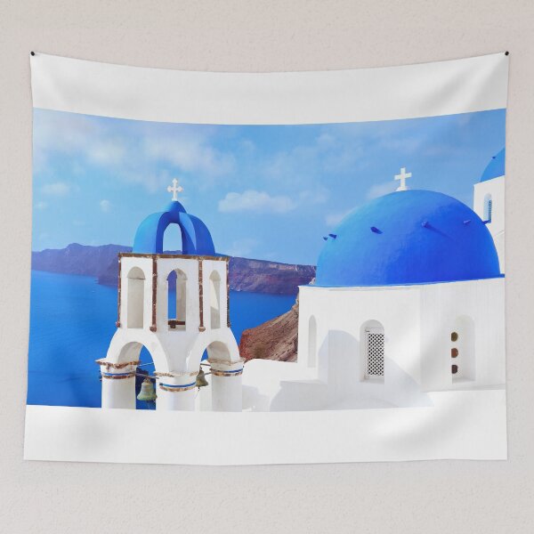 Item preview, Santorini Greece - Blue Domes White Buildings Stunning Day designed and sold by Adam Gormley.