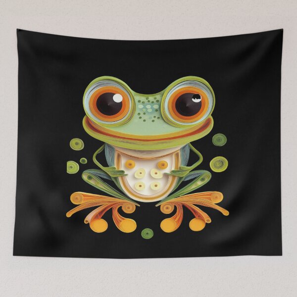 Item preview, Cute Quilled Paper Frog designed and sold by PrintsByFrank.