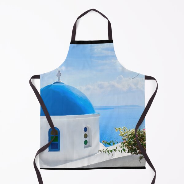 Item preview, Santorini Greece - Blue Dome Sunny Day Bougainvillea designed and sold by Adam Gormley.